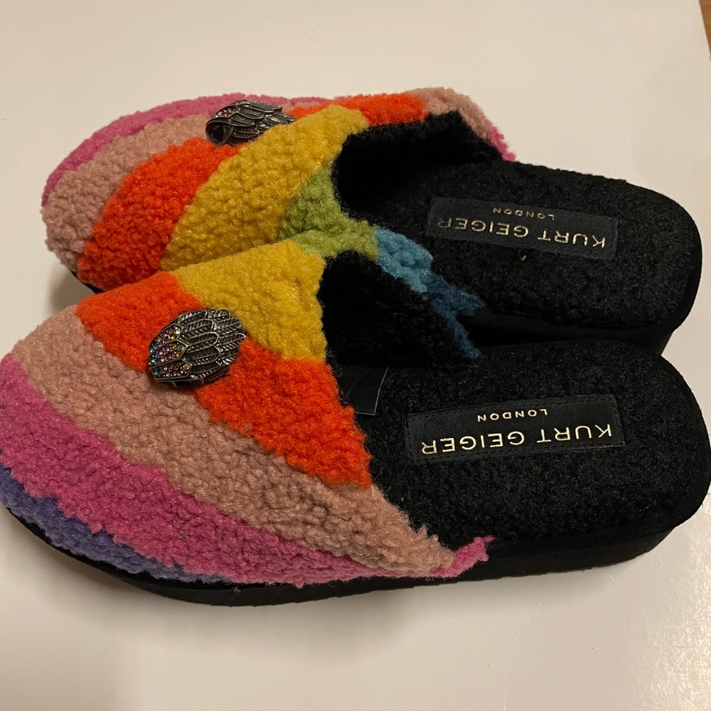 Kurt Geiger Black Fuzzy Slippers - Picture 4 of 9